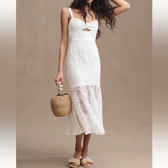 Anthropologie Dresses & Skirts - Anthropologie Saylor Malina Sleeveless Lace Cutout Midi Dress size M NWOT